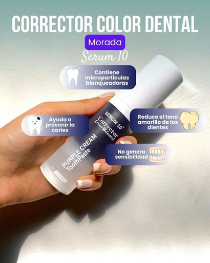 CREMA DENTAL MORADA EXTRA WHITE BLANQUEADORA SERUM 10 FÓRMULA AVANZADA