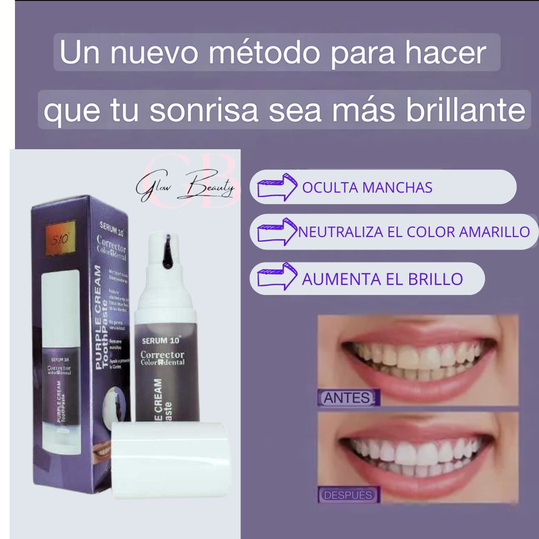CREMA DENTAL MORADA EXTRA WHITE BLANQUEADORA SERUM 10 FÓRMULA AVANZADA