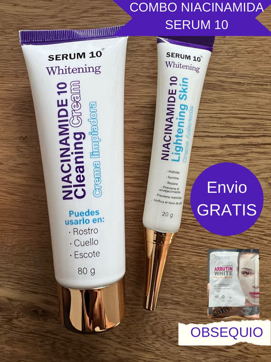 COMBO NIACINAMIDA SERUM 10 [JABON FACIAL+CREMA ACLARANTE]